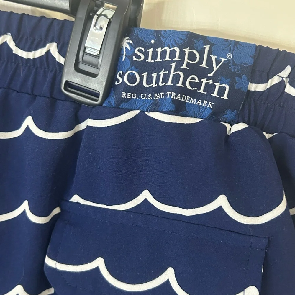 Simply Southern Swim Trunks Men's Large Blue Drawstring Mesh Lined 5” Inseam - Picture 5 of 9